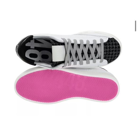 Women’s P448 John Houndstooth Sneaker Shoe White Pink Black Size 37/7 - Picture 5 of 11